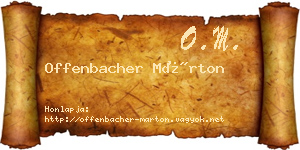 Offenbacher Márton névjegykártya