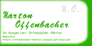 marton offenbacher business card